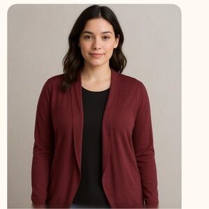 Talbots Pure Italian Merino cardigan Sweater - Burgundy / Maroon small